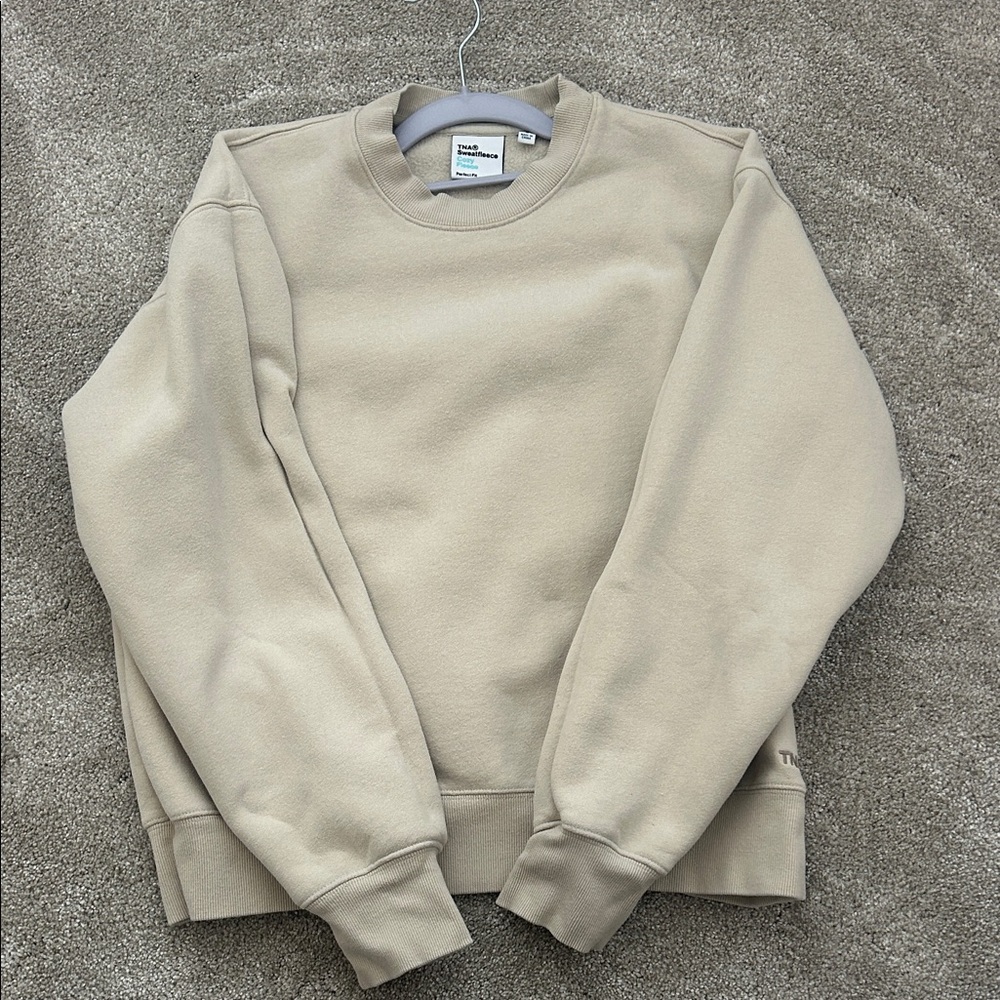 TNA Aritzia Women's Beige Crewneck Sweater